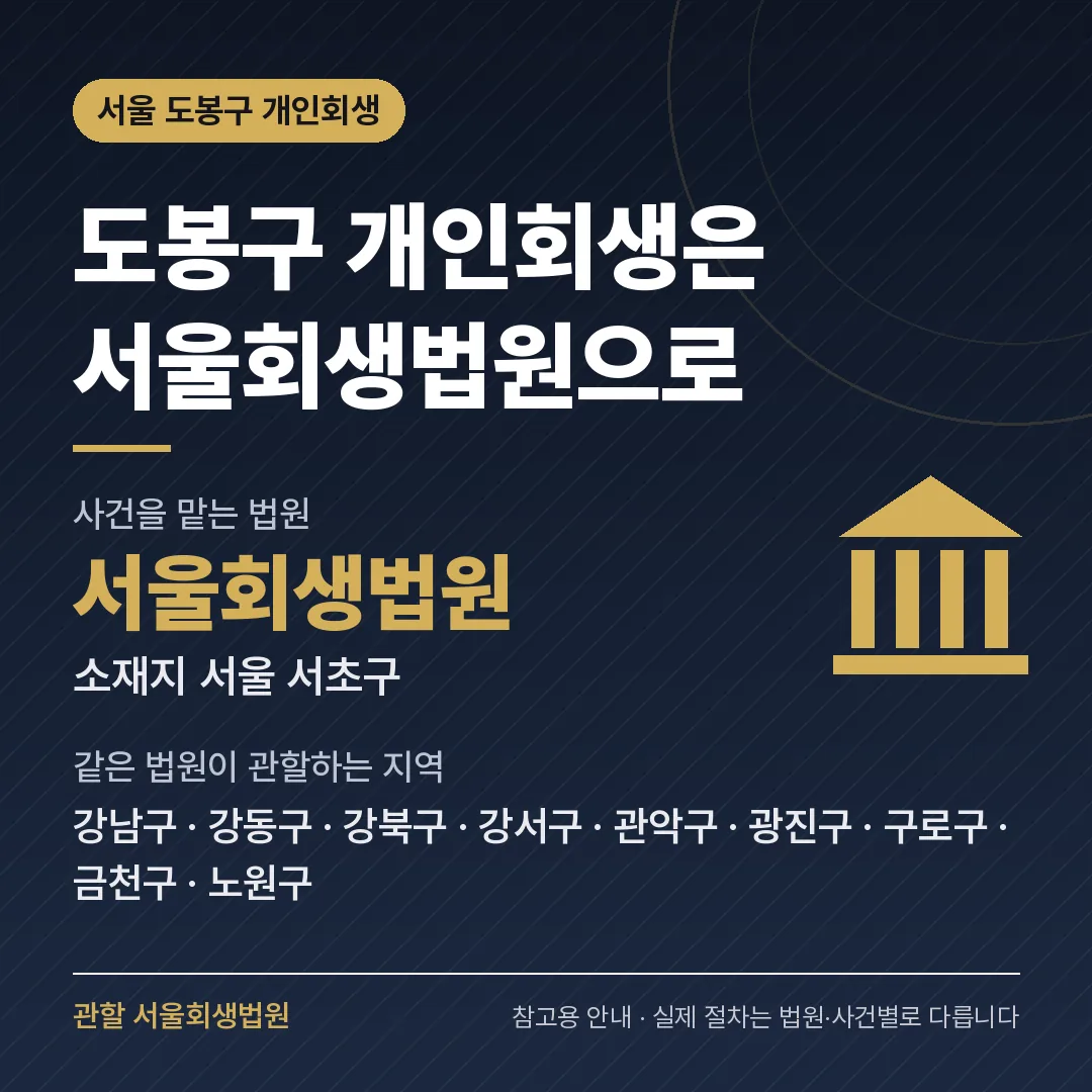 서울 도봉구 개인회생 관할 법원 — 서울회생법원